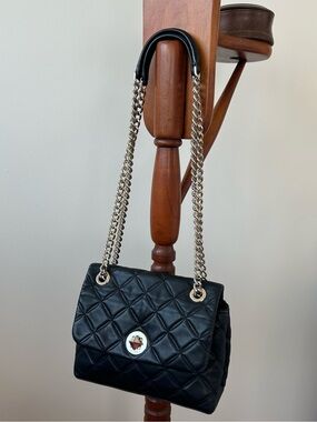 Kate Spade Natalia Quilted Black Shoulder Bag with Chain Strap